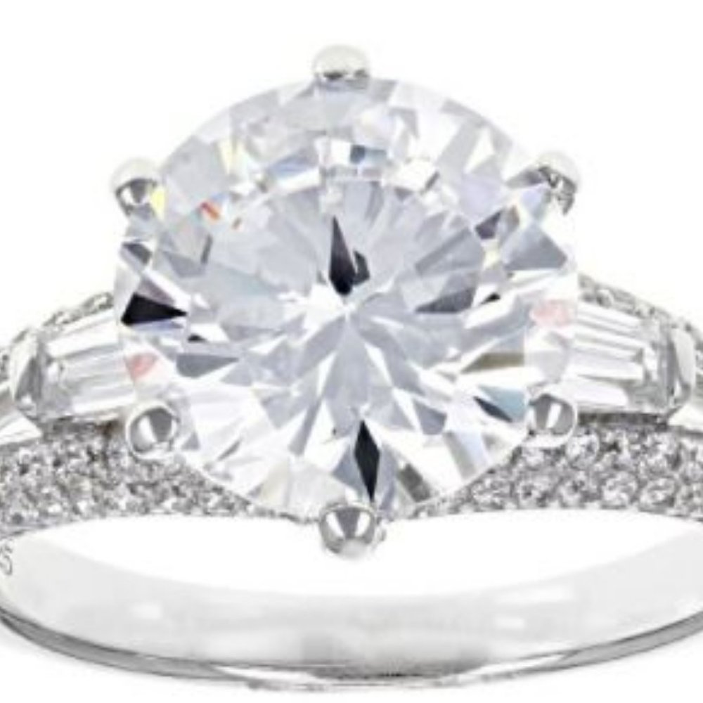 CZ  7.52 CTW Bella Luce  Ring Rhodium over sterling silver size 10